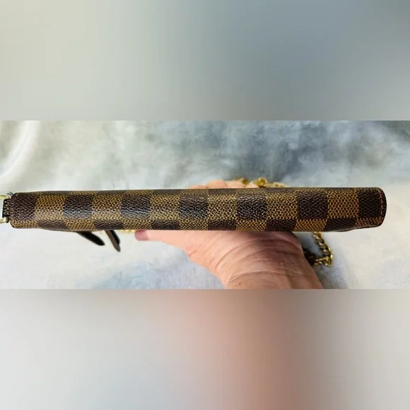 Louis Vuitton Bag Damier Porte Feuilla Long Zipper Crossbody Wallet Wrislet - Picture 11 of 14